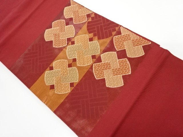 抽象模様織り出し名古屋帯